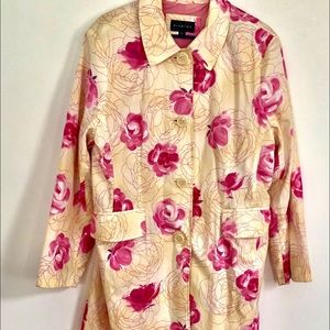 Cheerful Yellow and Rose Raincoat XL